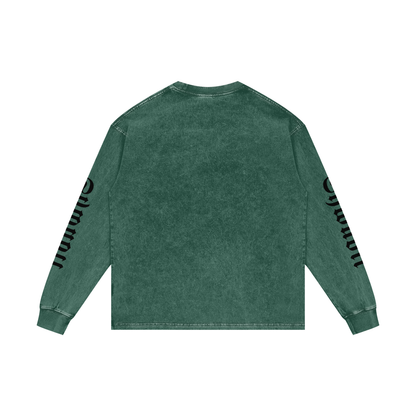 T-Shirt long sleeves oversized acid wesh imprimé Shwubii manches - bleu/violet/rose/ocre/rouge/vert/navy/noir