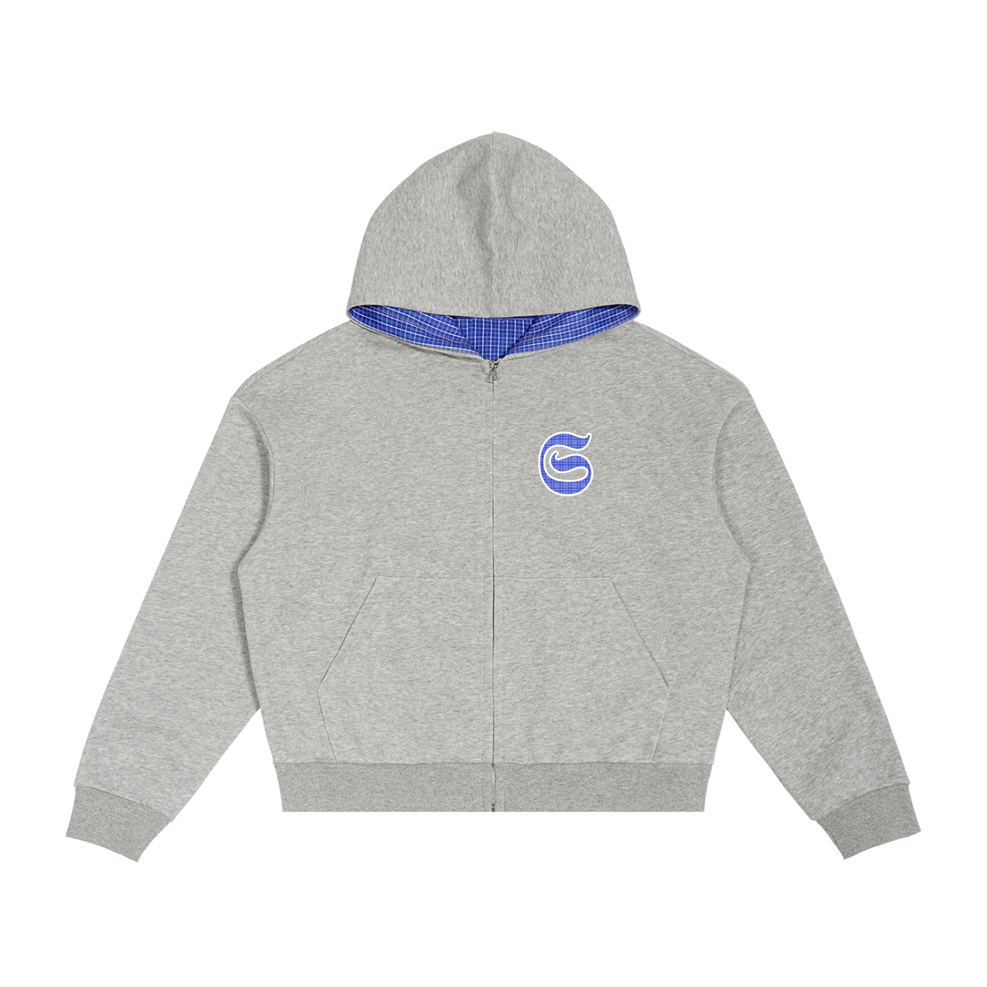 Hoodie zippé imprimé S wrap - gris