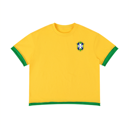 T-shirt boxy brésil Shwubii - jaune