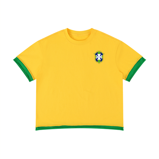 T-shirt boxy brésil Shwubii - jaune