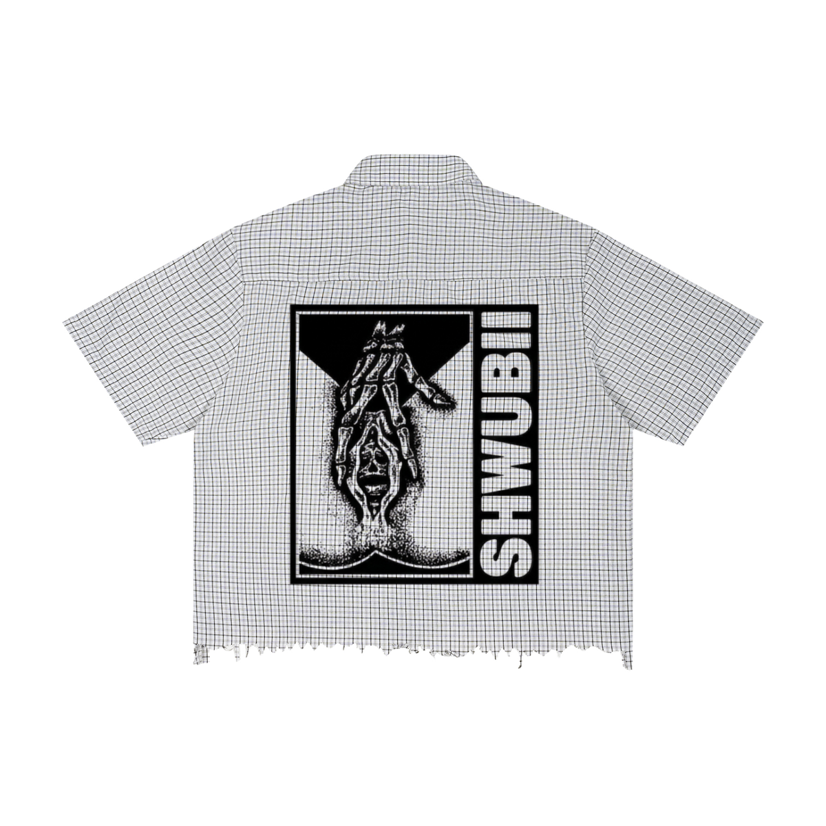 Chemise boxy destructured Shwubii death - blanc