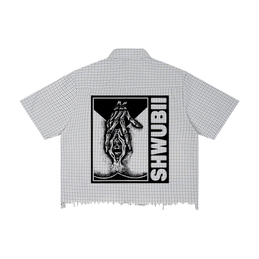 Chemise boxy destructured Shwubii death - blanc