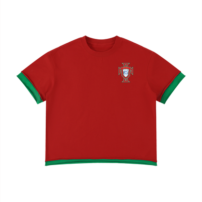T-shirt boxy portugal Shwubii - rouge