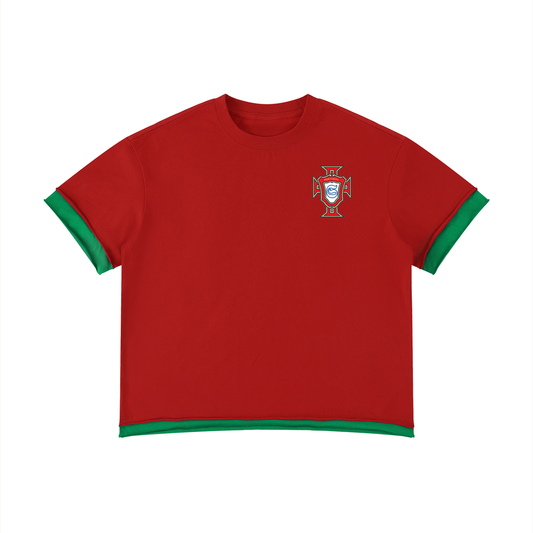 T-shirt boxy portugal Shwubii - rouge