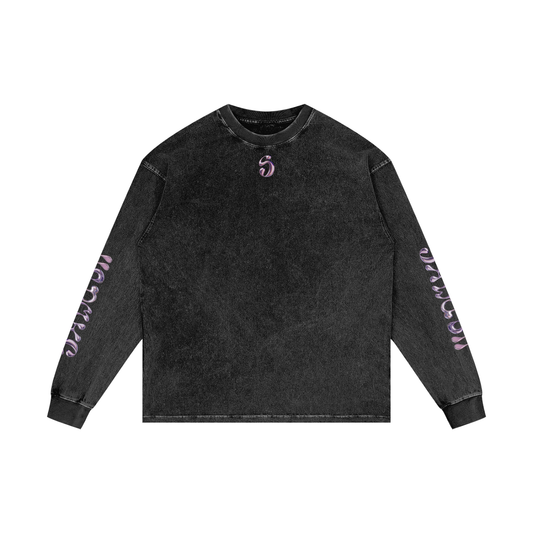 T-shirt manches longues oversized, imprimé Shwubii rave party