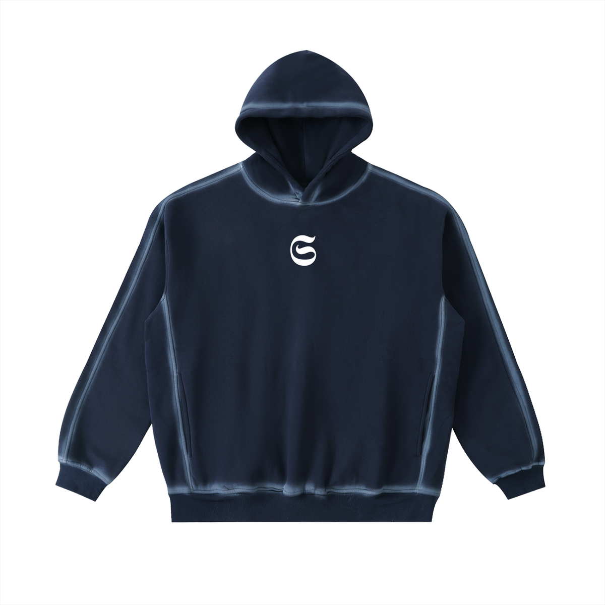 Hoodie sunfaded S logo - blanc