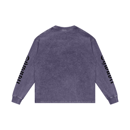 T-Shirt long sleeves oversized acid wesh imprimé Shwubii manches - bleu/violet/rose/ocre/rouge/vert/navy/noir