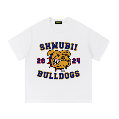 T-Shirt imprimé Shwubii bulldogs - blanc/noir