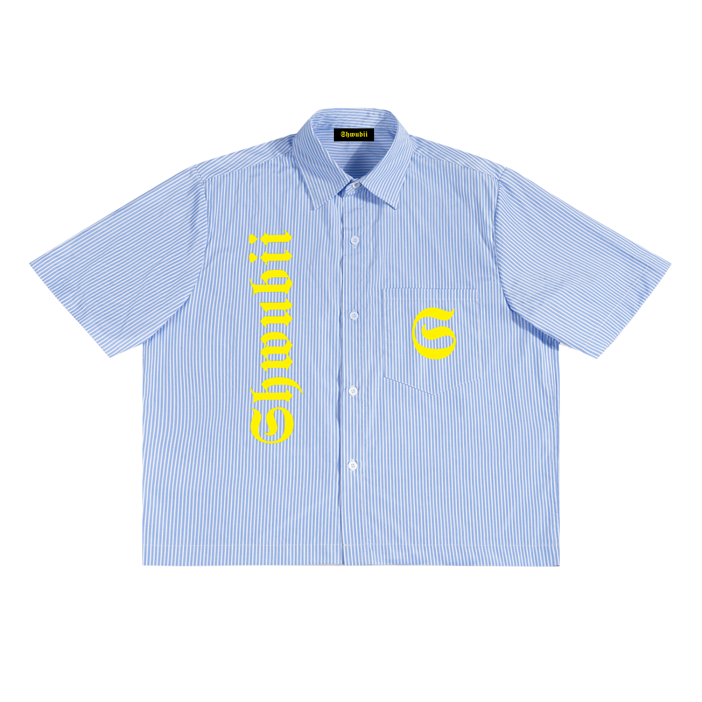 Chemise boxy oversized stripes imprimé jaune
