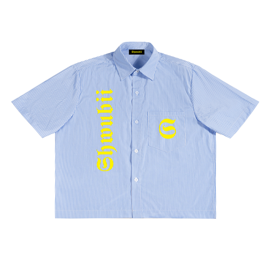 Chemise boxy oversized stripes imprimé jaune