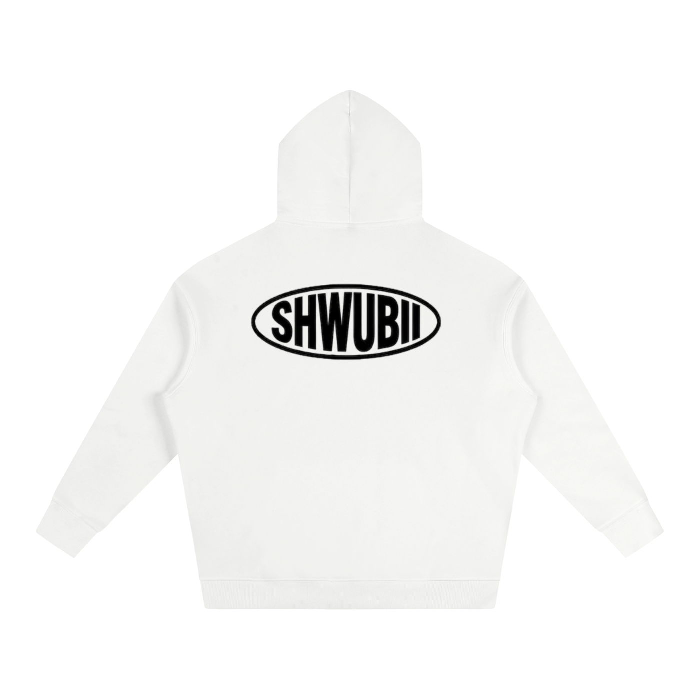 Hoodie oversized imprimé Shwubii ovale - blanc