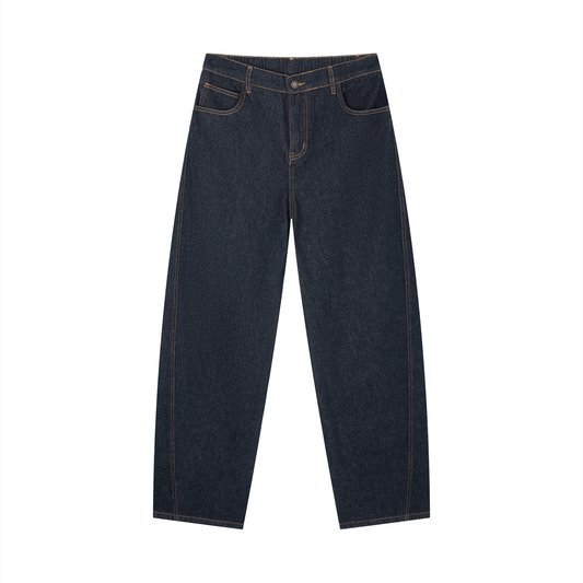 Jeans denim Barrel imprimé Shwubii - navy blue