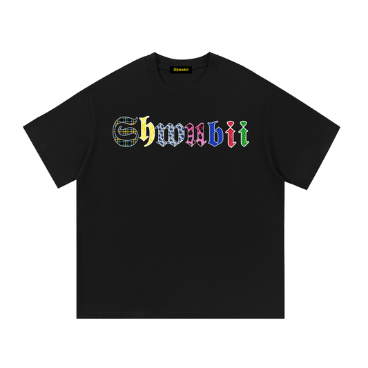 T-Shirt imprimé Shwubii letter different - noir