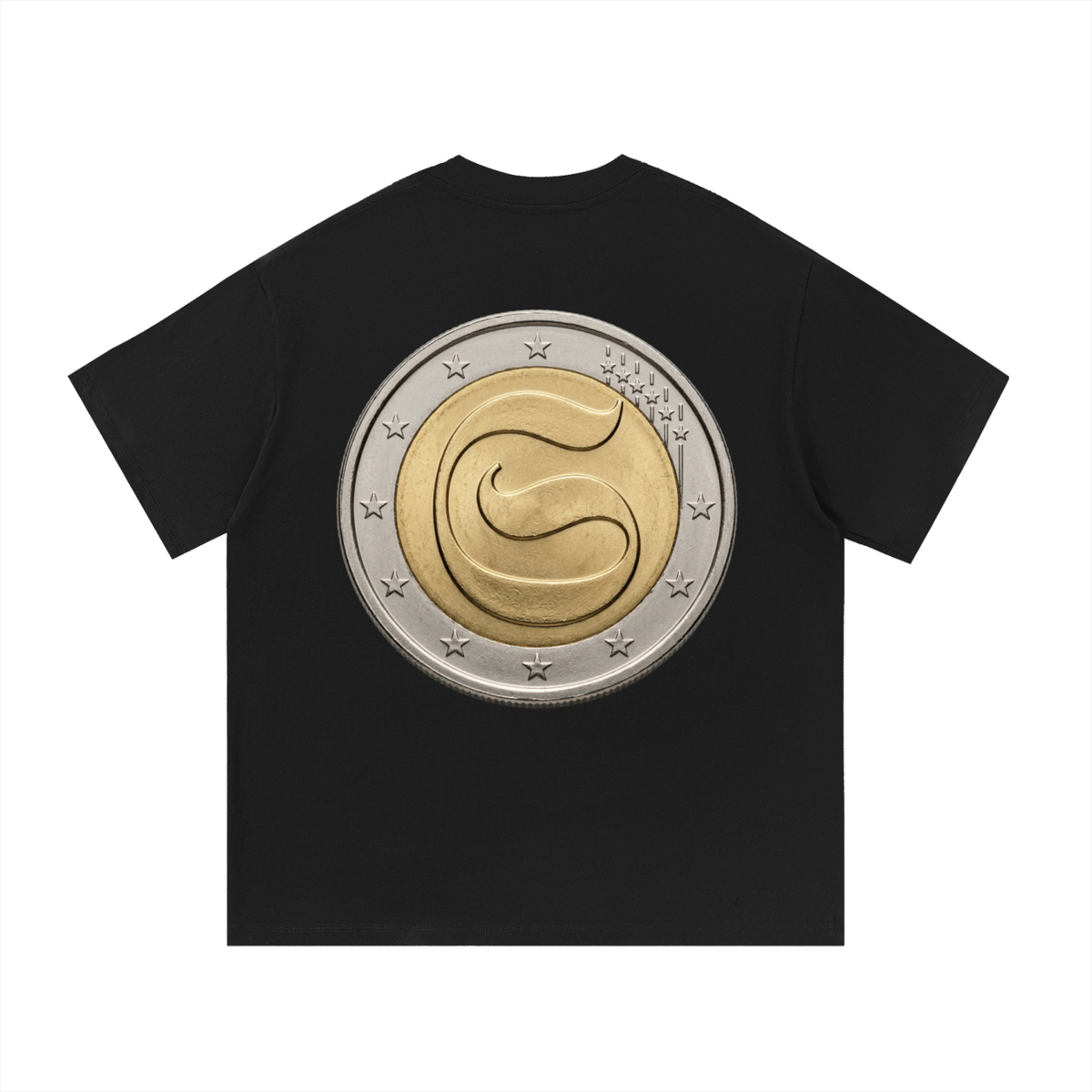 T-Shirt imprimé $ euros - noir