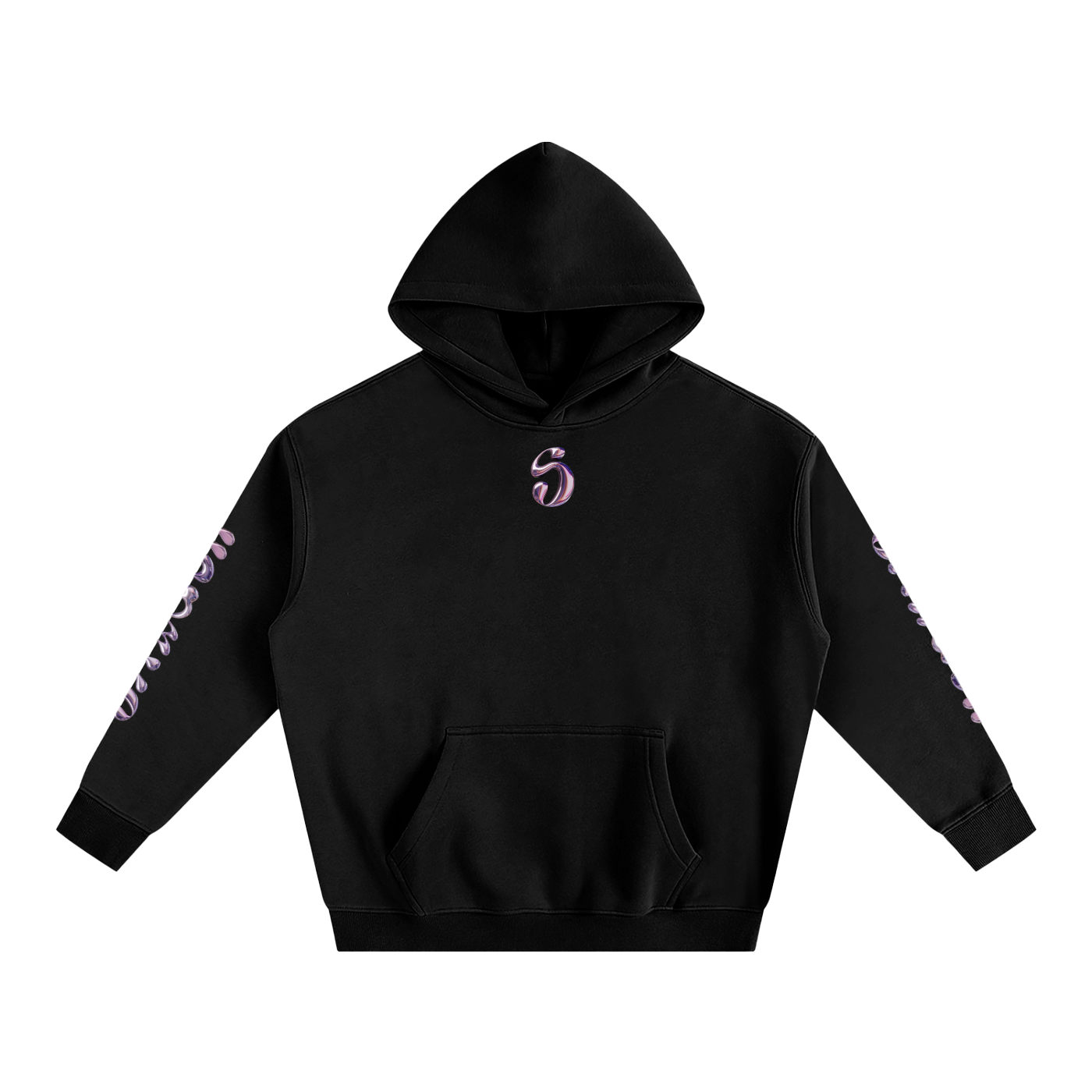 Hoodie oversized imprimé Shwubii rave party - noir