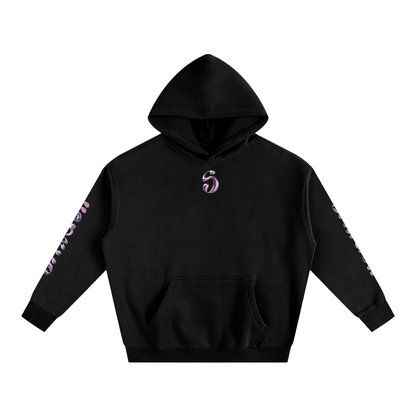 Hoodie oversized imprimé Shwubii rave party - noir