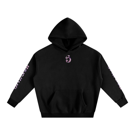 Hoodie oversized imprimé Shwubii rave party - noir