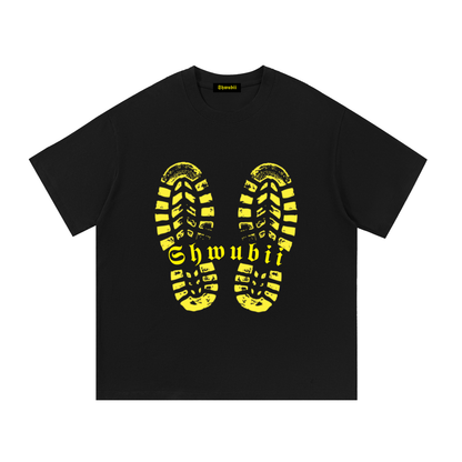 T-Shirt imprimé timberland foot print - noir/blanc