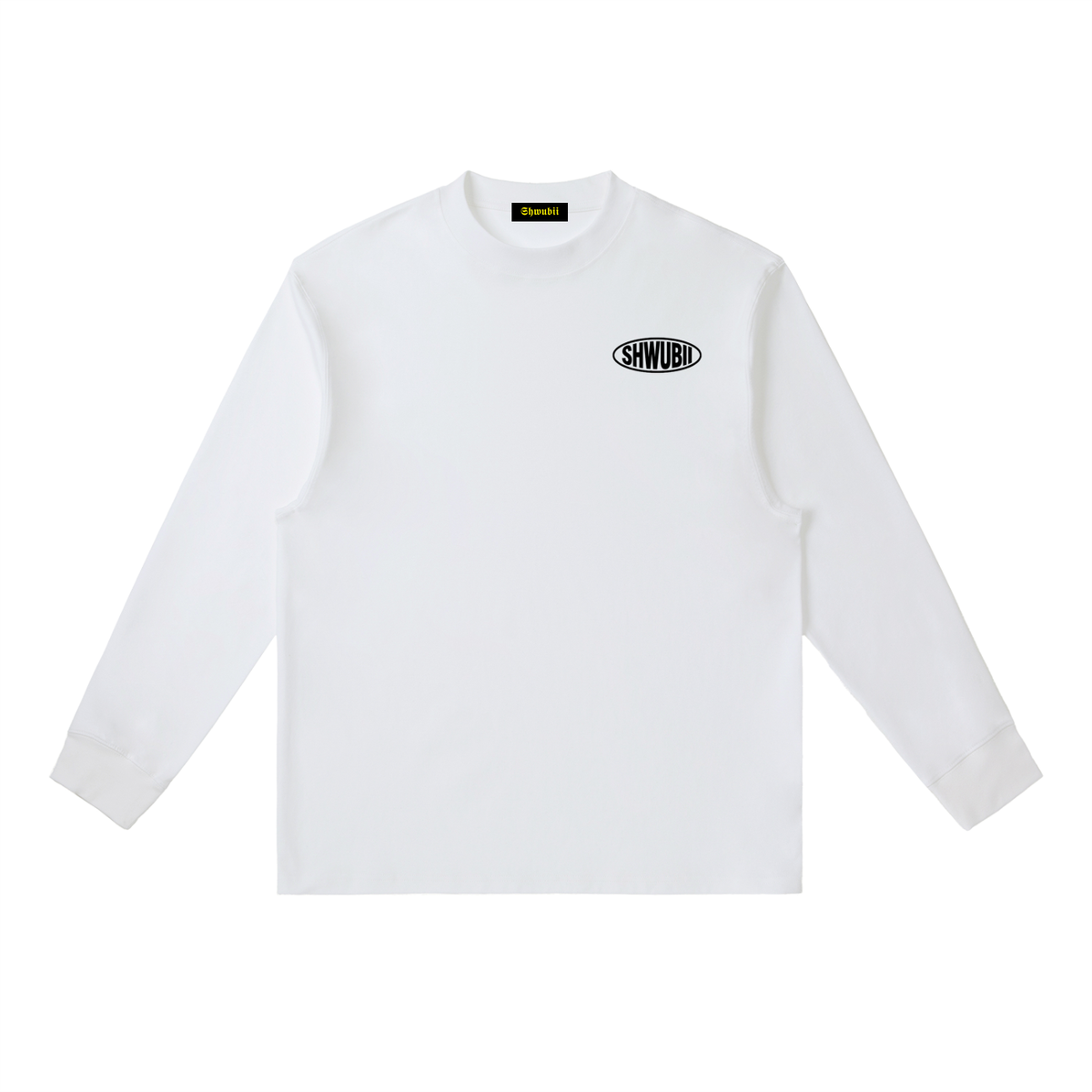 T-Shirt long sleeves imprimé Shwubii ovale - blanc
