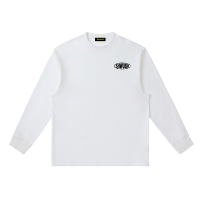 T-Shirt long sleeves imprimé Shwubii ovale - blanc