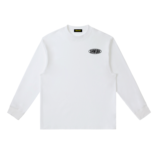 T-Shirt long sleeves imprimé Shwubii ovale - blanc