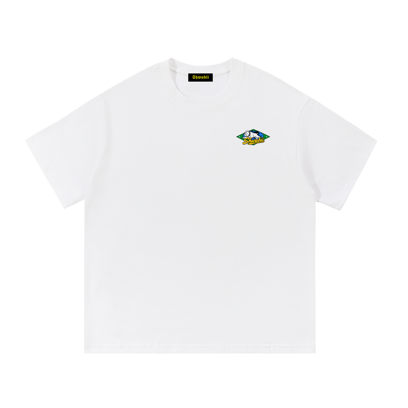 T-Shirt imprimé Shwubii bulldog - blanc