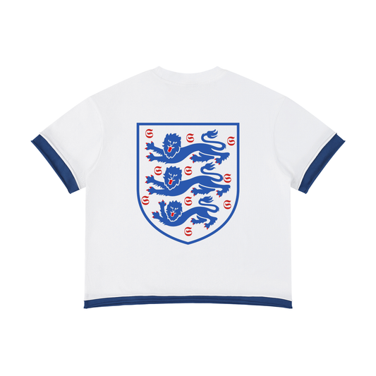 T-shirt boxy Angleterre Shwubii - blanc