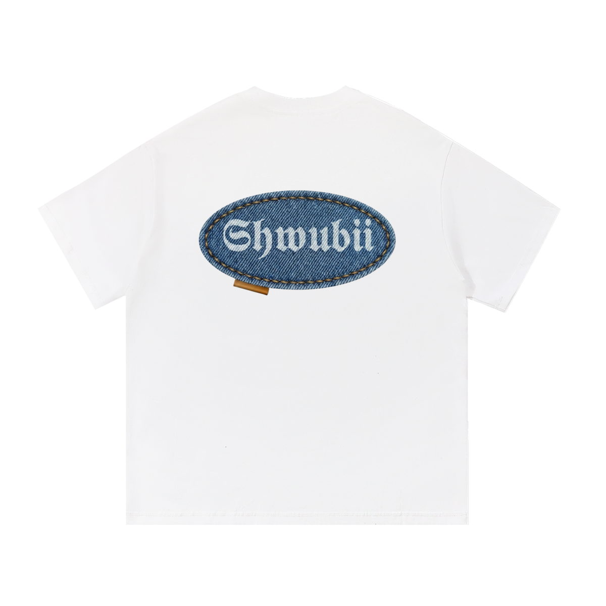 T-Shirt imprimé Shwubii jeans patch - blanc