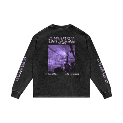 T-shirt manches longues oversized, imprimé Shwubii rave party