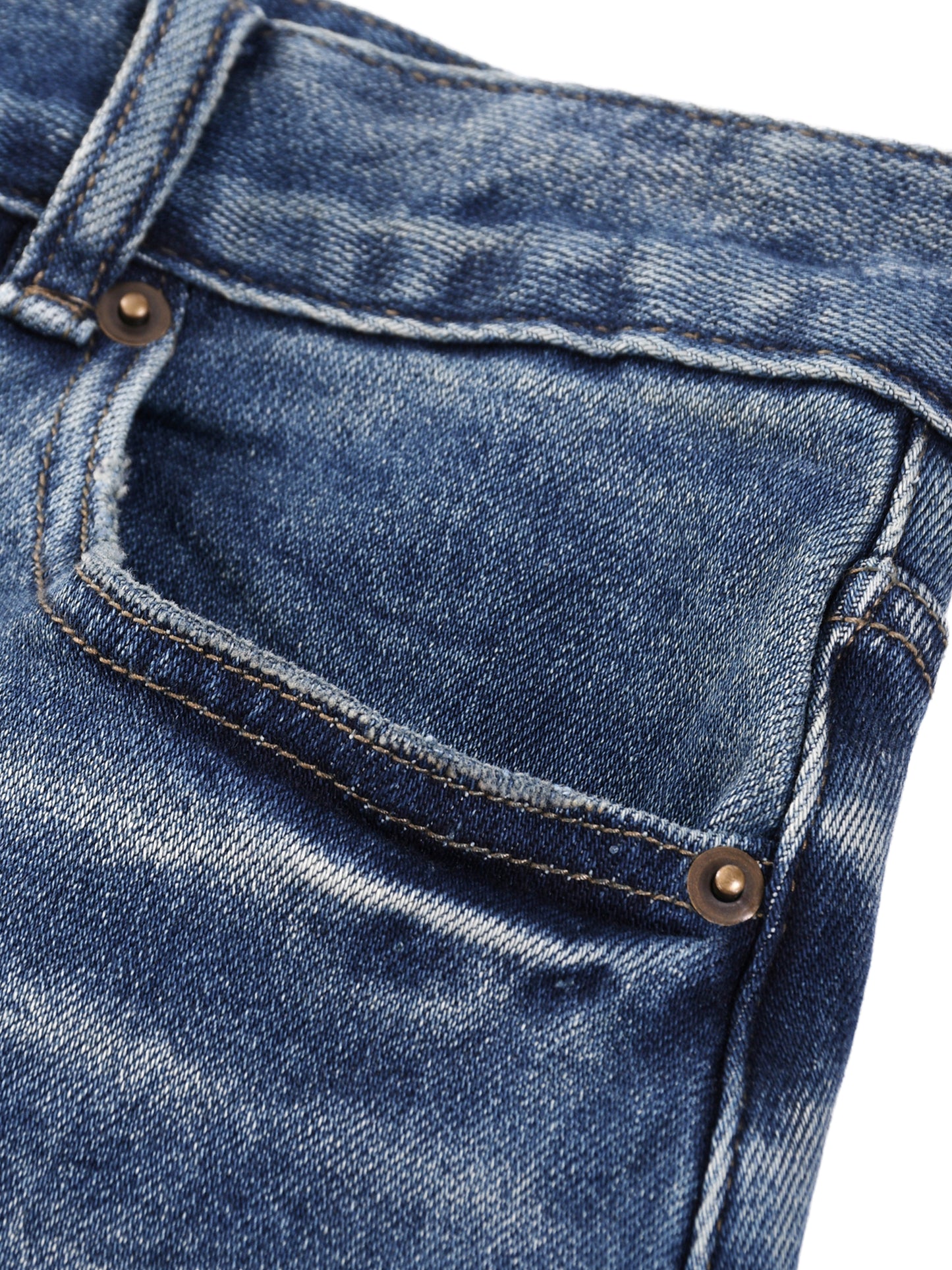 jeans denim imprimé S logo bleu et jaune