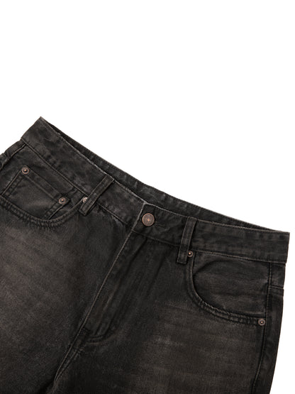 Denis jeans baggy imprimé Shwubii logo jaune - noir