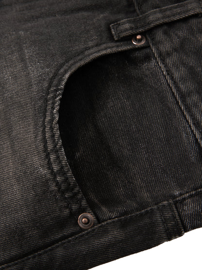 Denis jeans baggy imprimé Shwubii logo jaune - noir