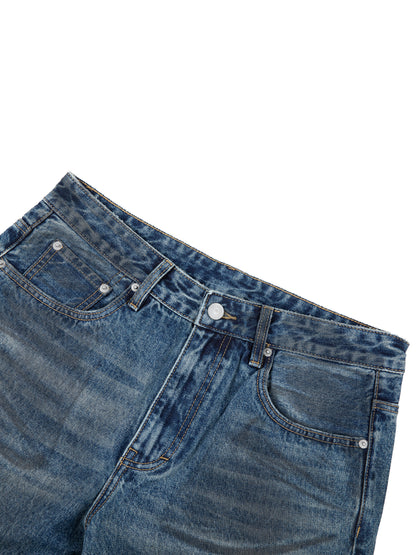 Jeans denim vintage imprimé Shwubii bulldogs