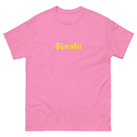 t-shirt Shwubii broderie jaune - rose 
