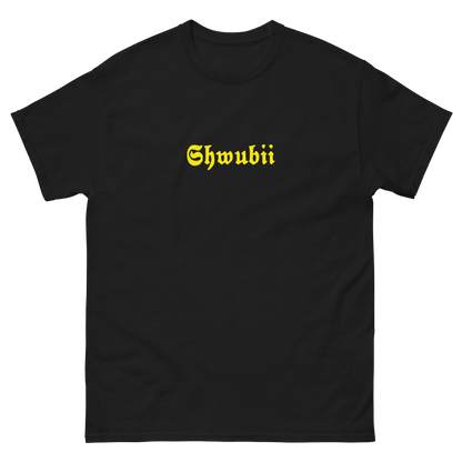 t-shirt Shwubii broderie jaune - noir 