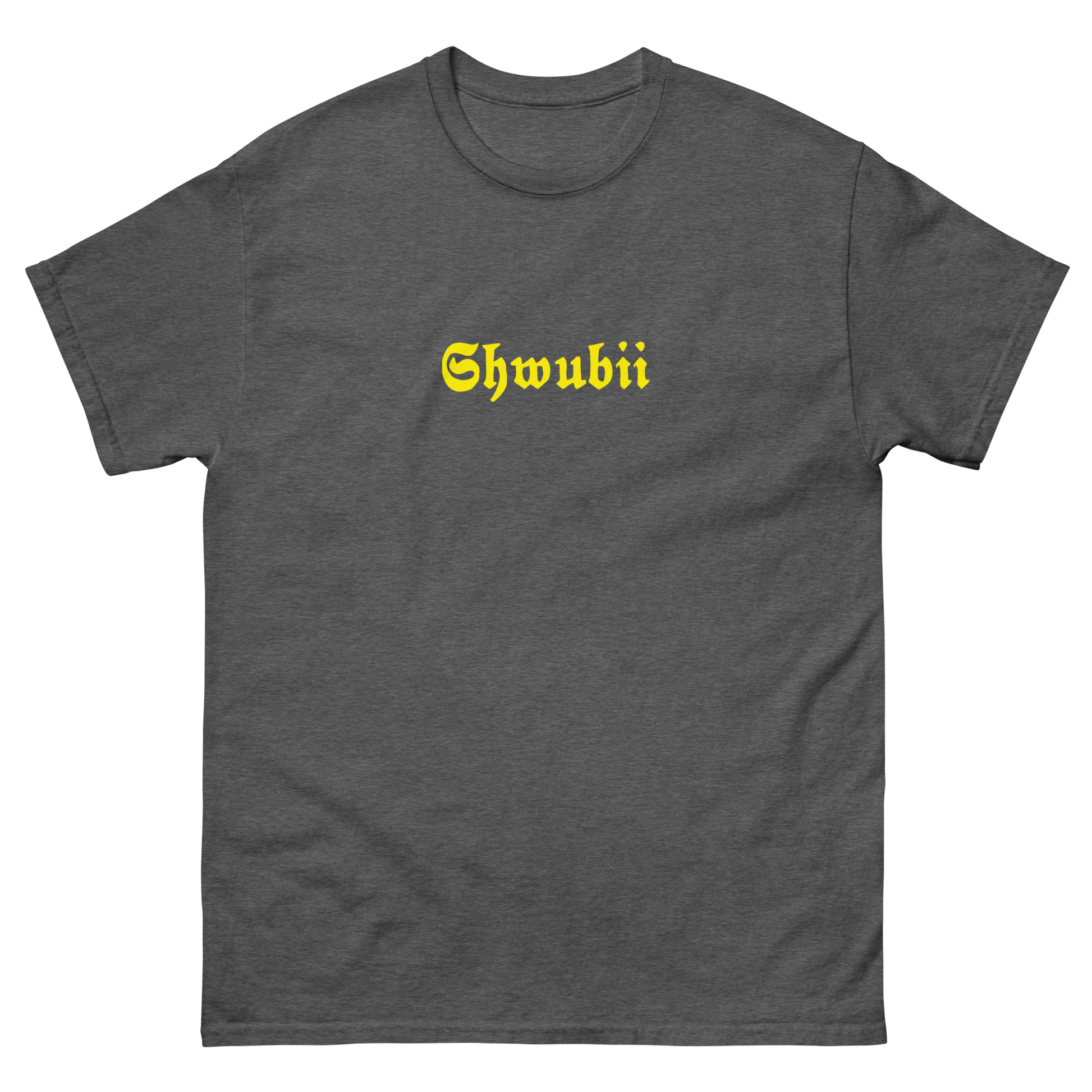 t-shirt Shwubii broderie jaune - gris foncé 