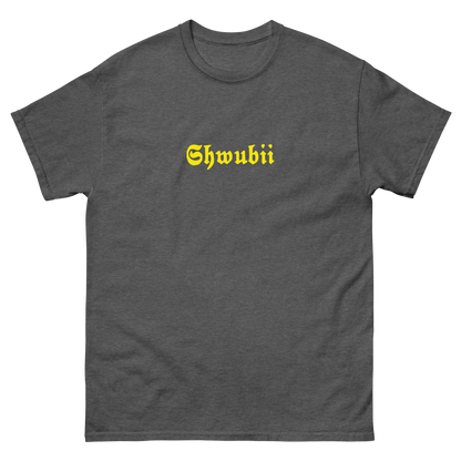 t-shirt Shwubii broderie jaune - gris foncé 