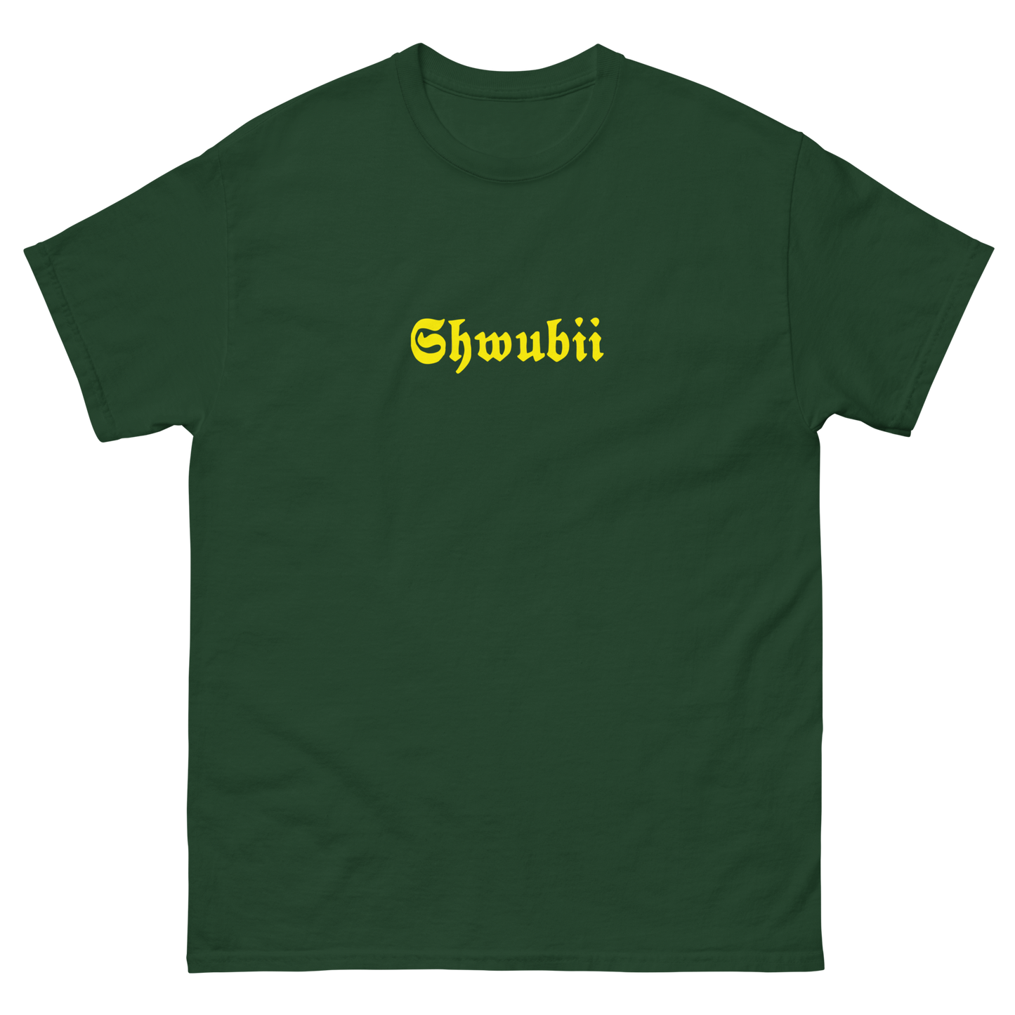 t-shirt Shwubii broderie jaune - forest green 