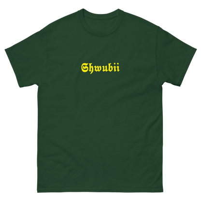 t-shirt Shwubii broderie jaune - forest green 