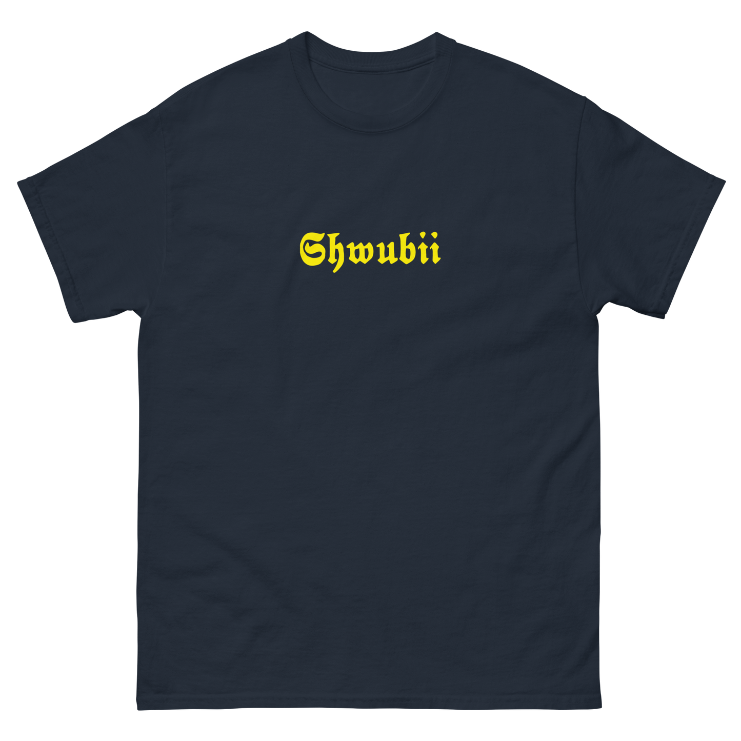 t-shirt Shwubii broderie jaune - navy