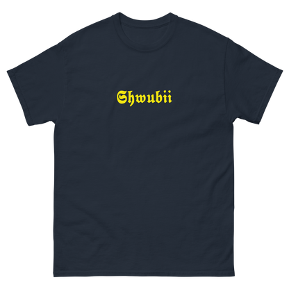 t-shirt Shwubii broderie jaune - navy