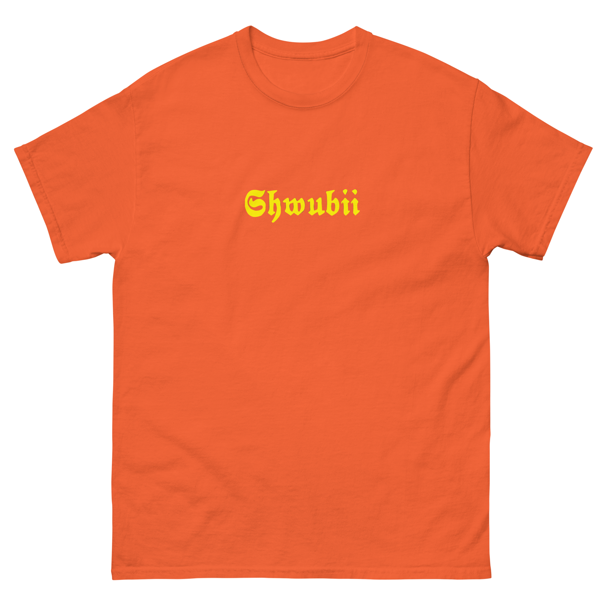 t-shirt Shwubii broderie jaune - orange 