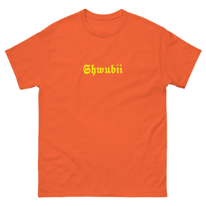 t-shirt Shwubii broderie jaune - orange 