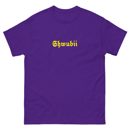 t-shirt Shwubii broderie jaune - violet 