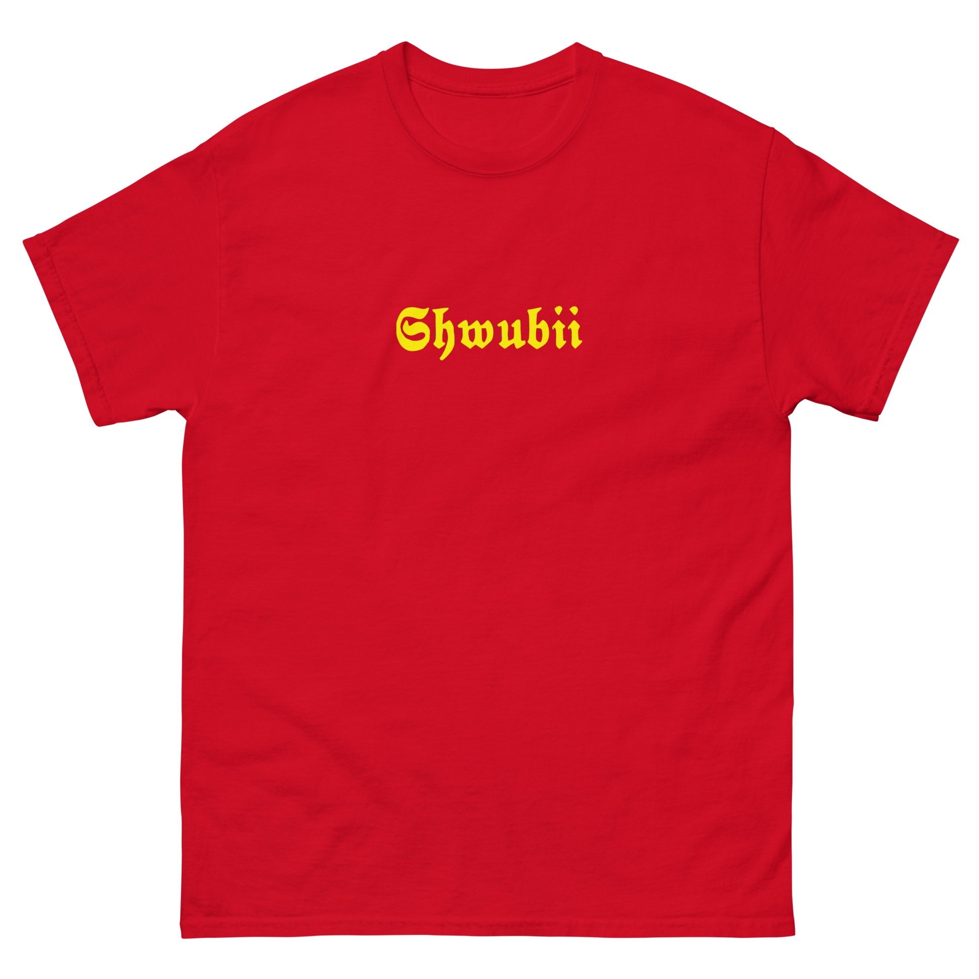 t-shirt Shwubii broderie jaune - rouge 