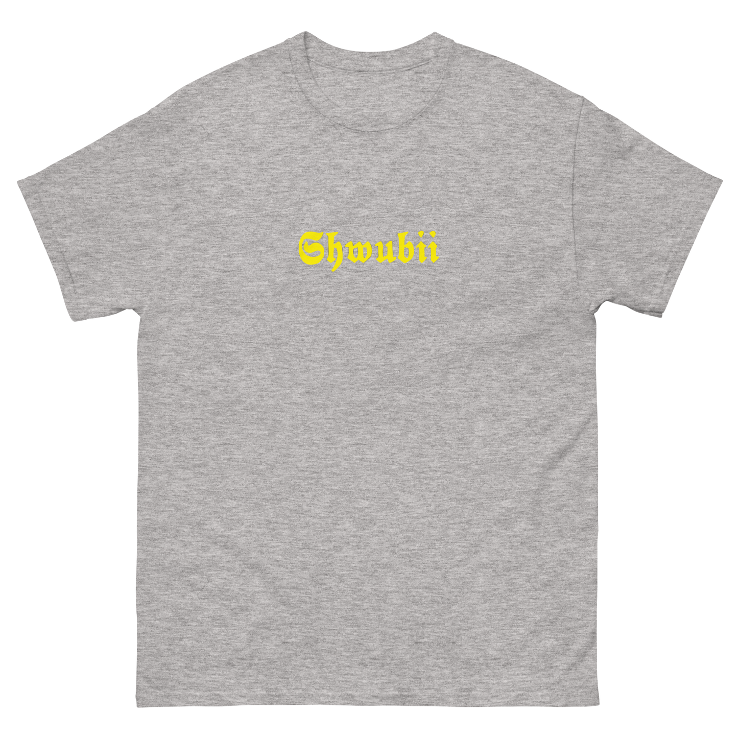 t-shirt Shwubii broderie jaune - gris clair 