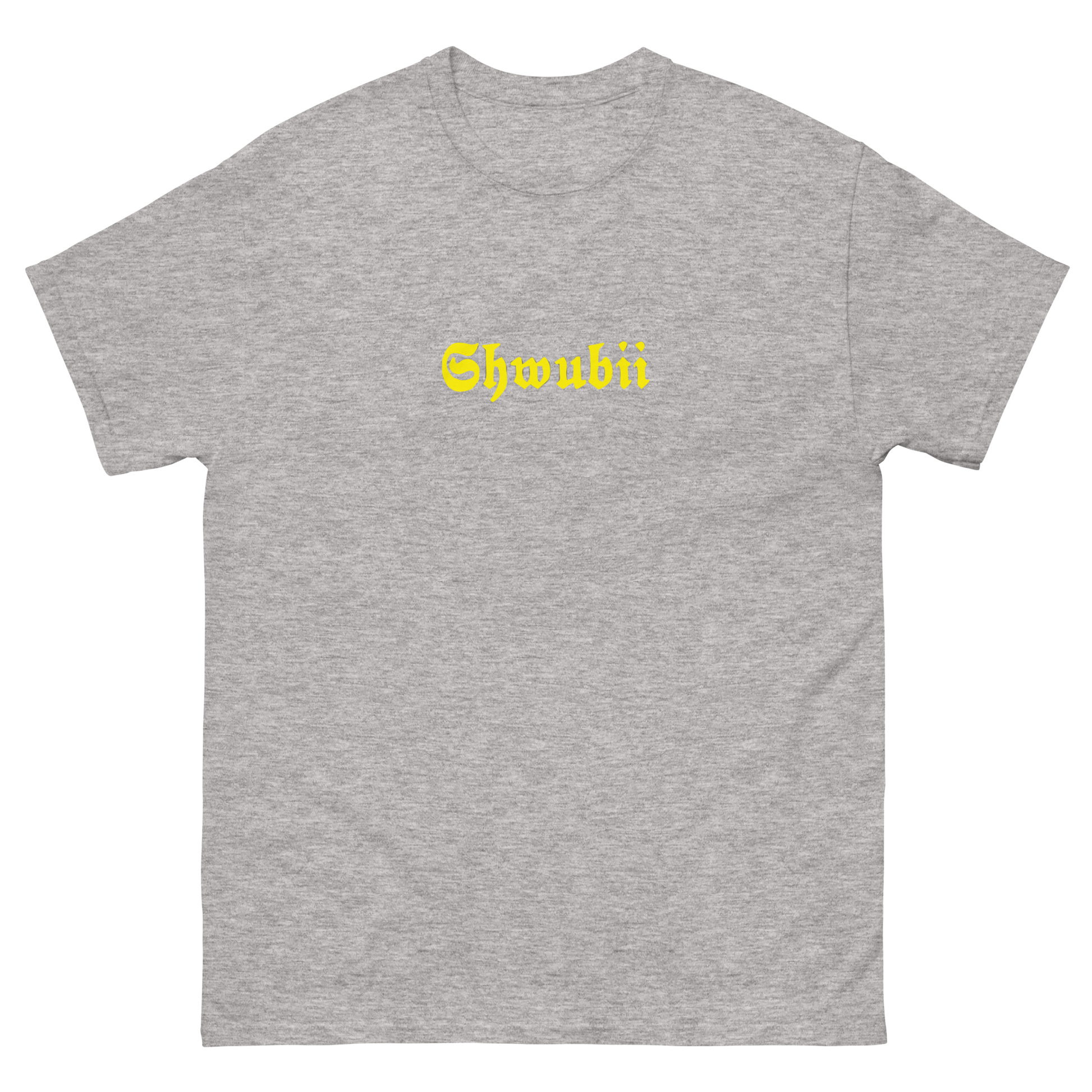 t-shirt Shwubii broderie jaune - gris clair 