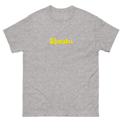 t-shirt Shwubii broderie jaune - gris clair 