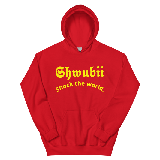 Hoodie Shwubii shock the world - rouge 